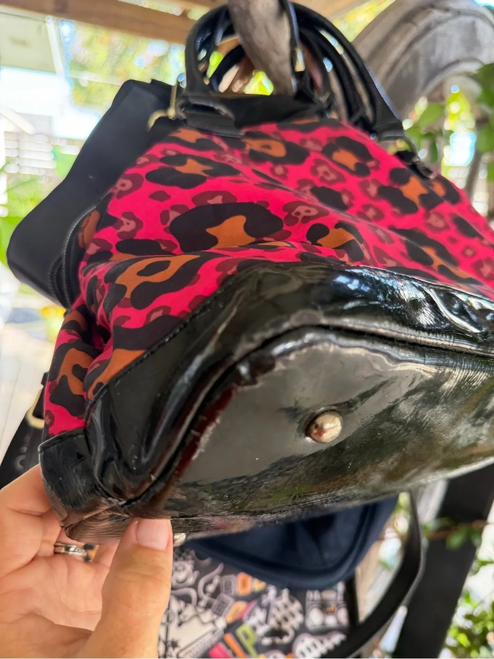 Vintage Betsey Johnson Pink Leopard Print Satchel